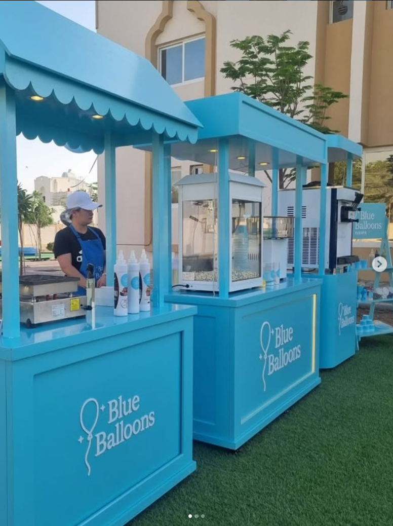 Blue Balloons event setup