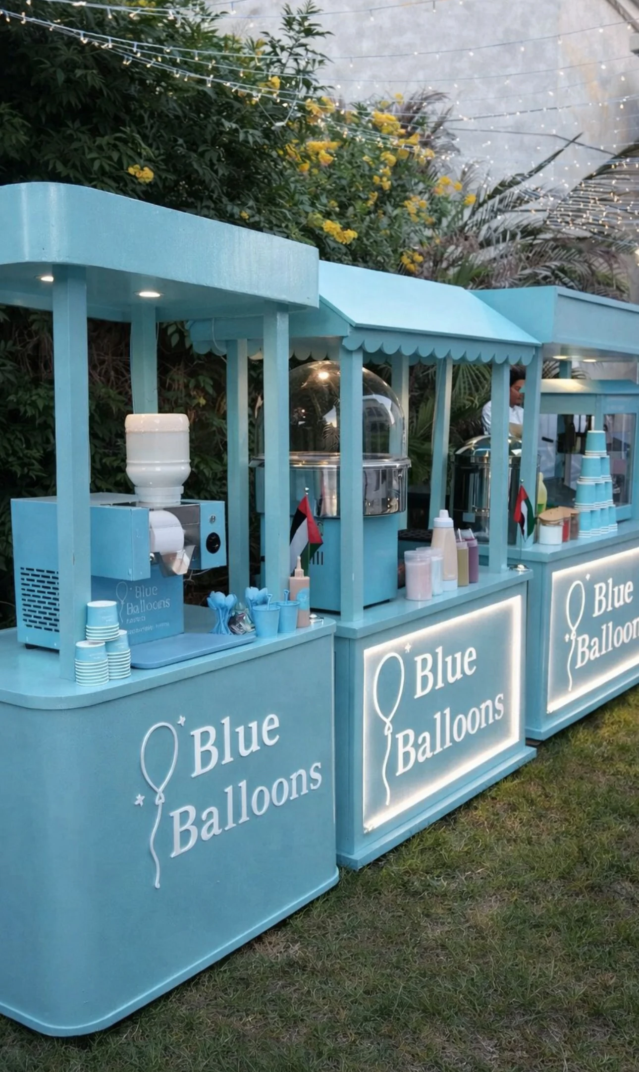 Blue Balloons setup arriving