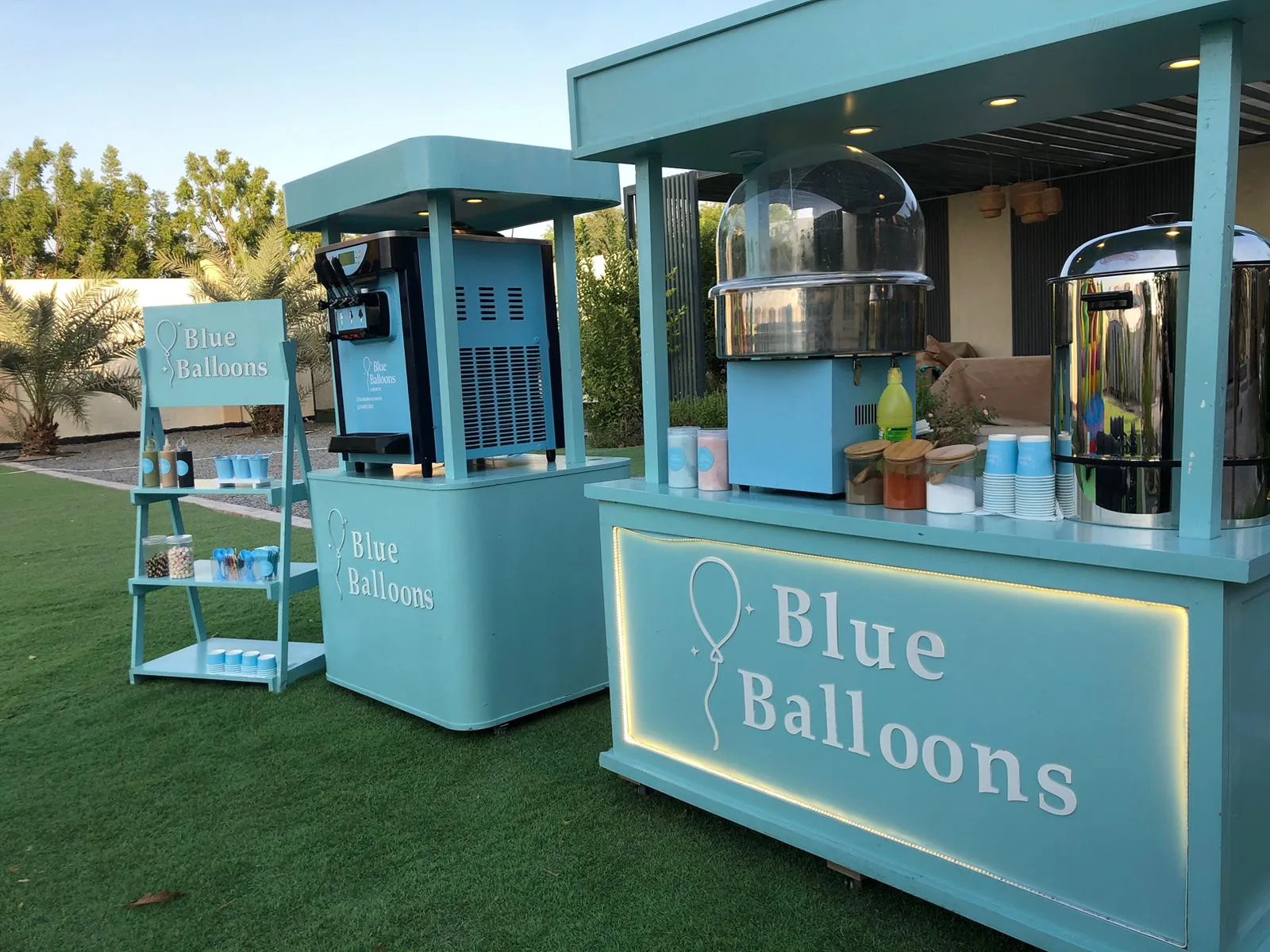 Blue Balloons in an outdoor setting