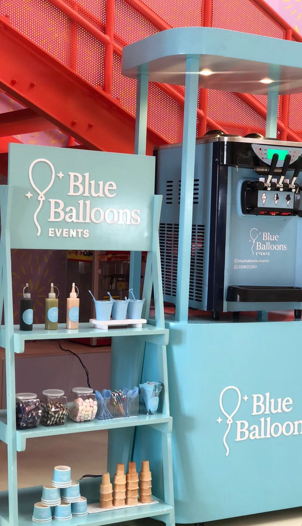 Blue Balloons in an outdoor setting