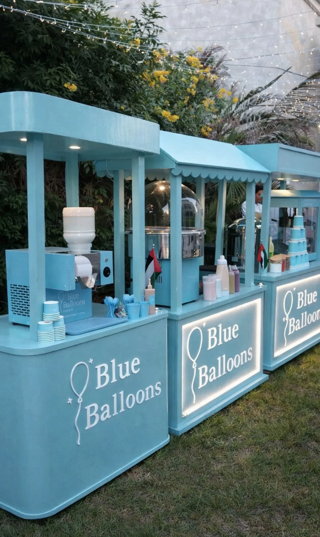 Blue Balloons in an outdoor setting