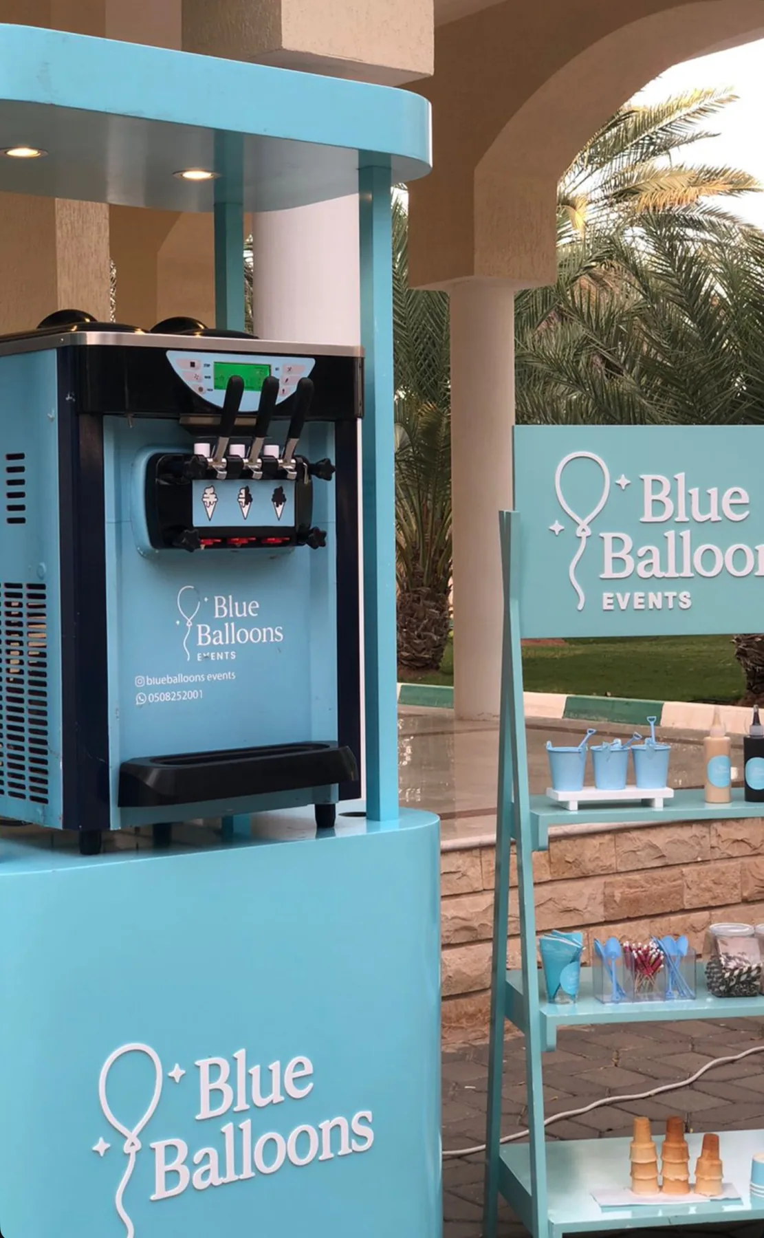 A real Blue Balloons station setup