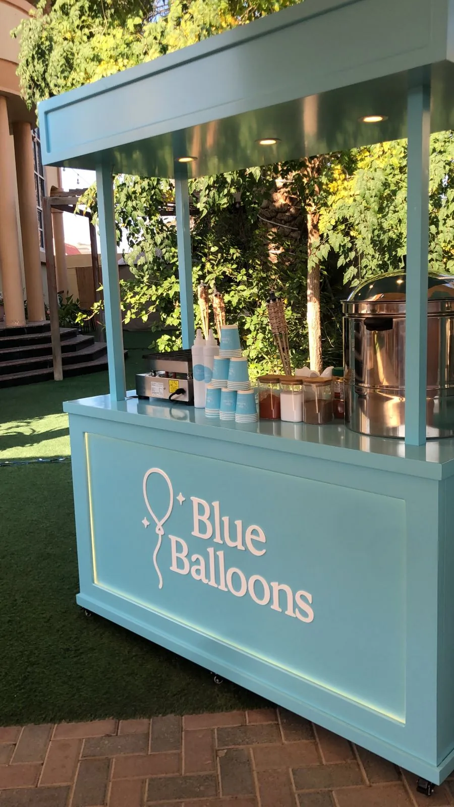 Blue Balloons in an outdoor setting
