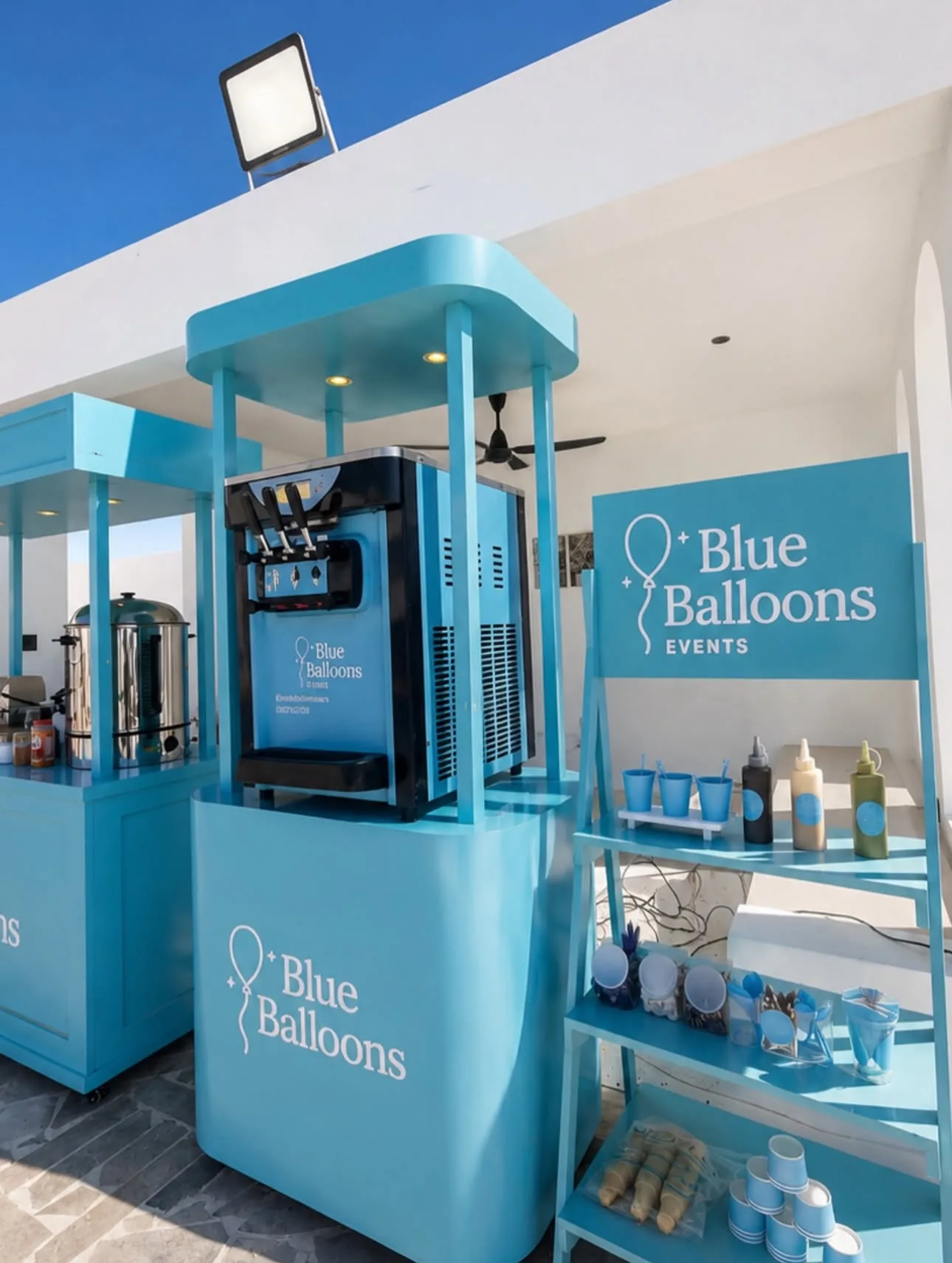 A real Blue Balloons station setup