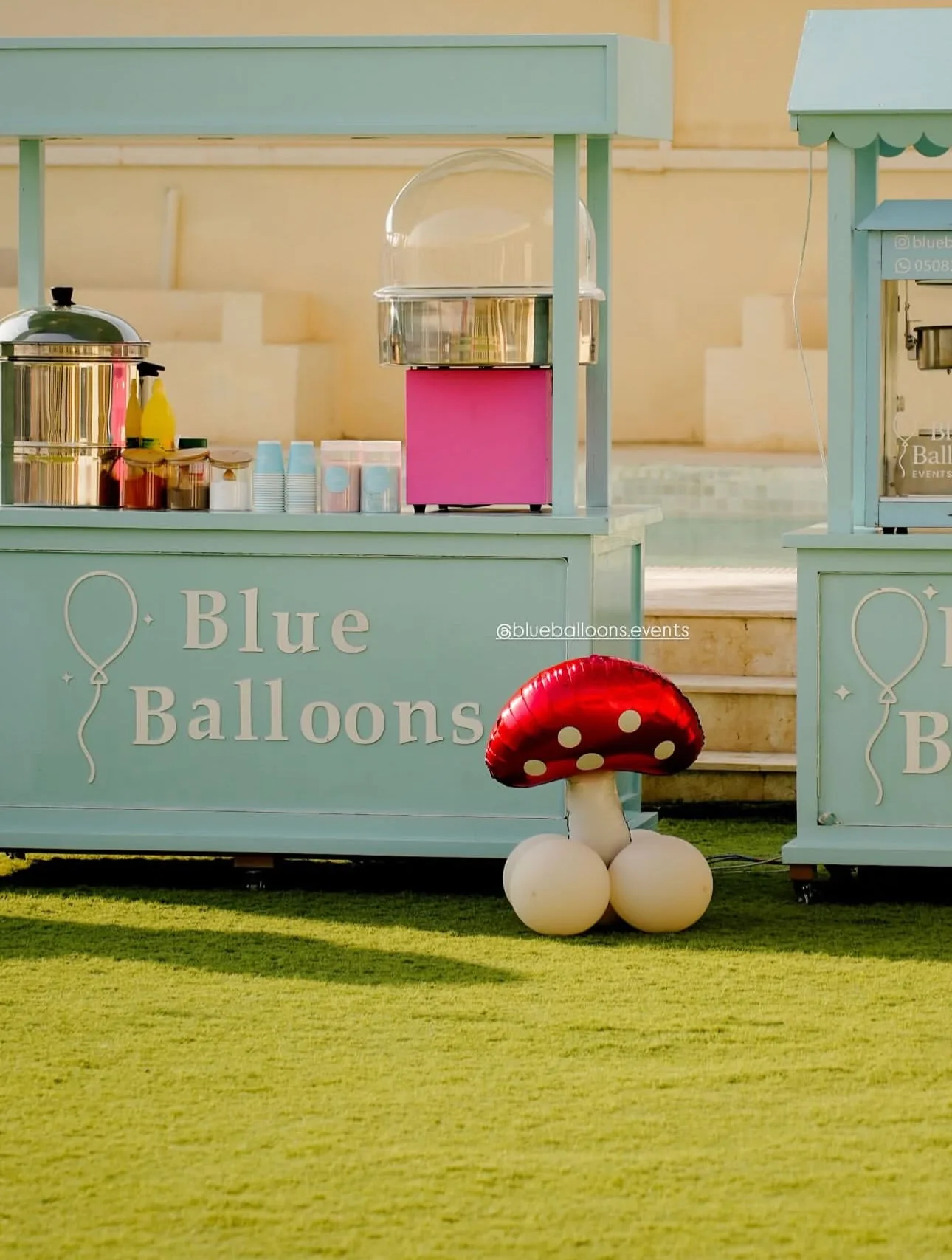A real Blue Balloons station setup