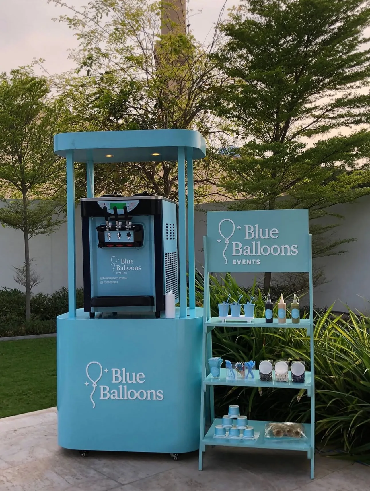 Blue Balloons in an outdoor setting