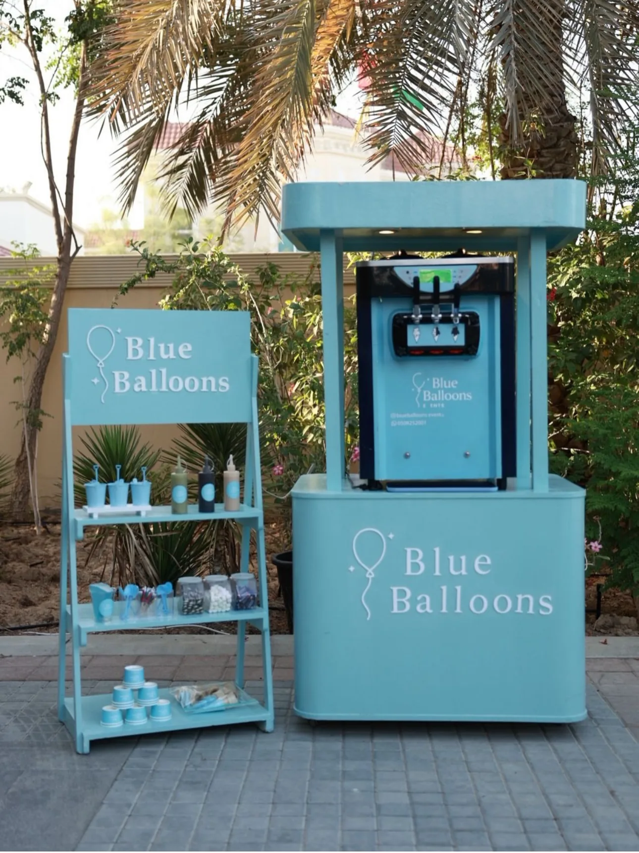 Blue Balloons in an outdoor setting