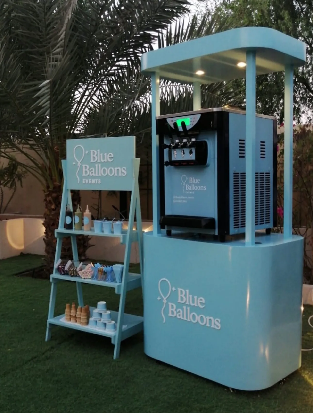 A real Blue Balloons station setup