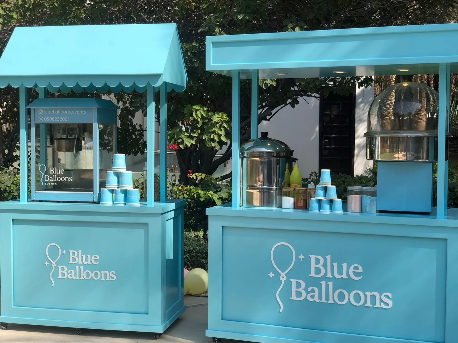 Blue Balloons in an outdoor setting