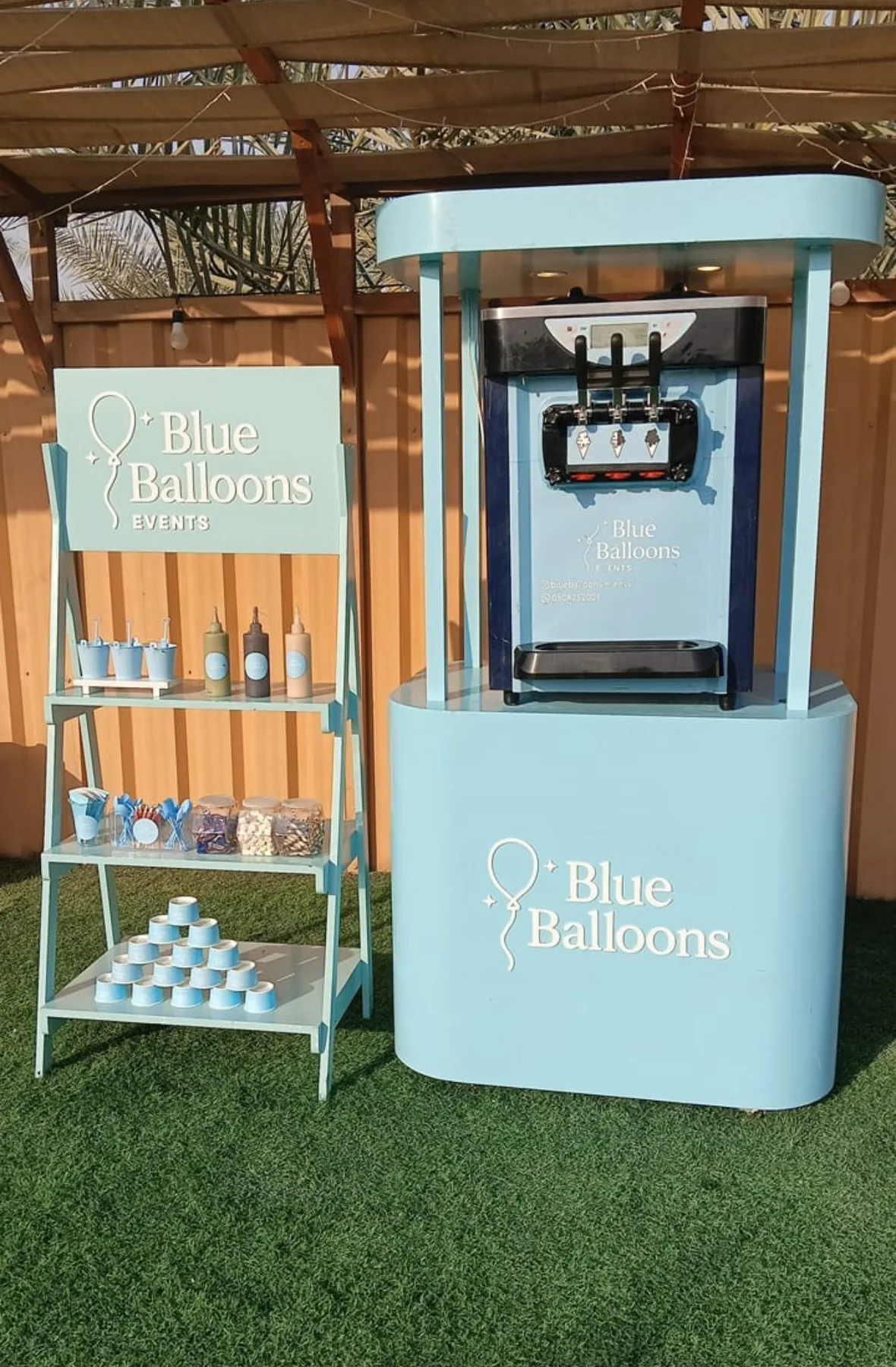 Blue Balloons in an outdoor setting