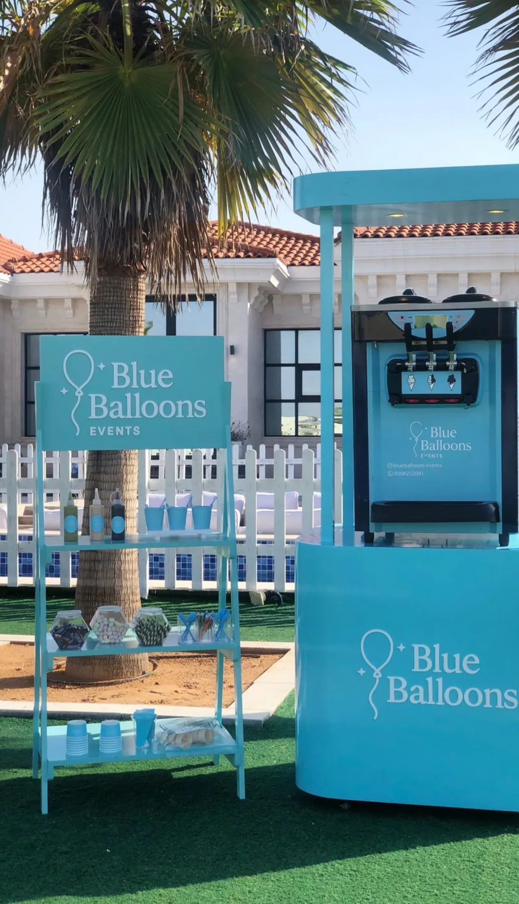 A real Blue Balloons station setup