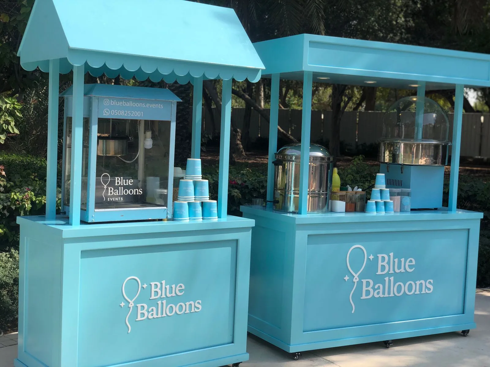 Blue Balloons in an outdoor setting